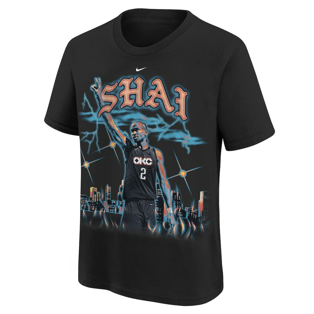 Shai Gilgeous-Alexander Oklahoma City Thunder Youth City Edition Player T-Shirt - Black | Nike cheap