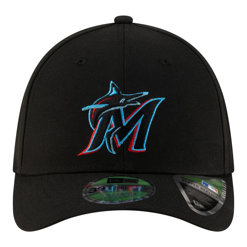 Miami Marlins Player Replica 39THIRTY M-Crown Flex Hat - Black | New Era