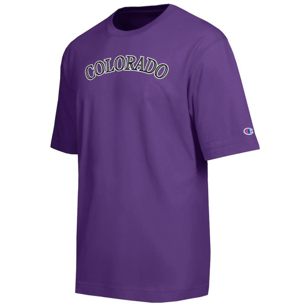 Colorado Rockies Champion All Star Chenille Wordmark T-Shirt - Purple
