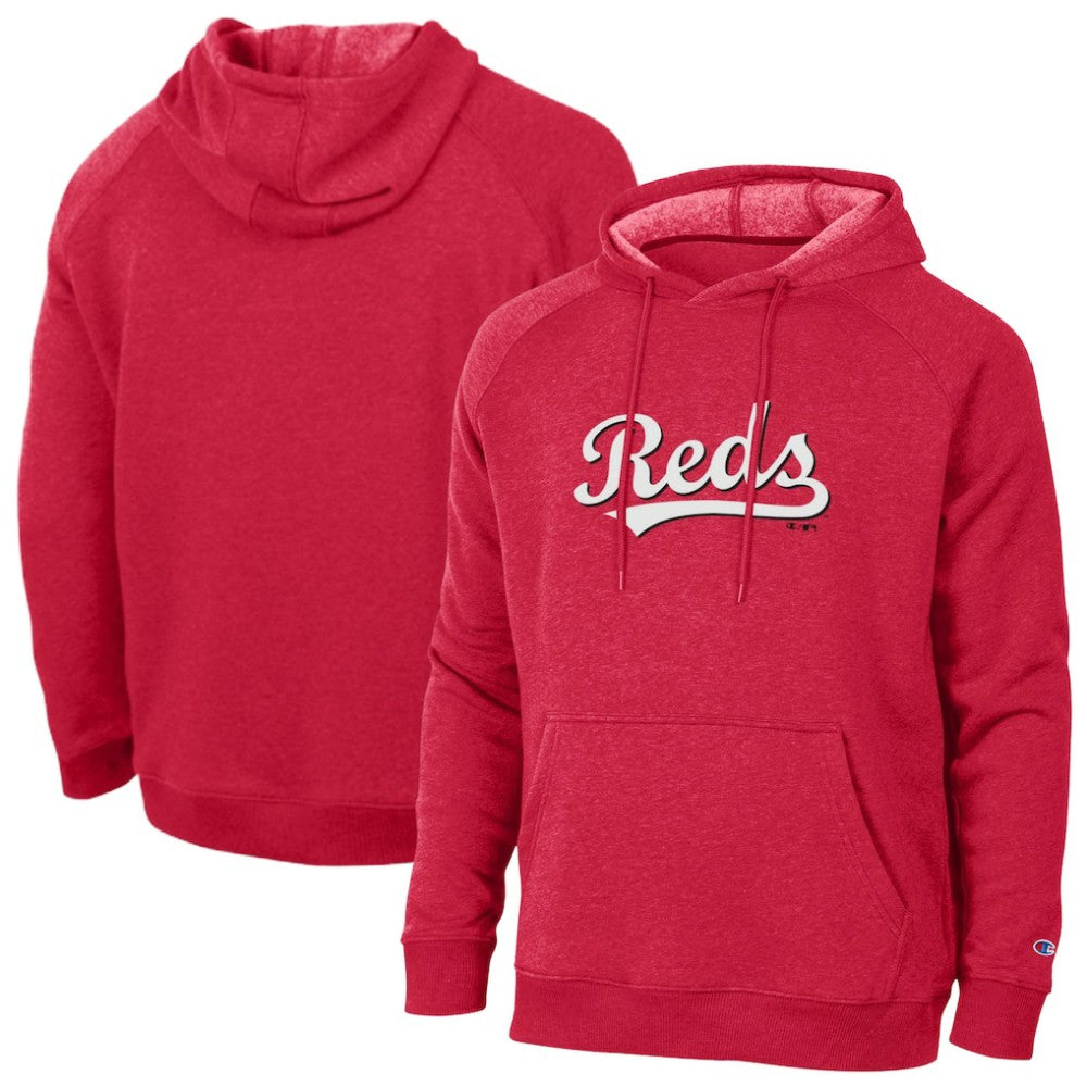 Cincinnati Reds Champion Triumph Tri-Blend Raglan Hoodie - Red