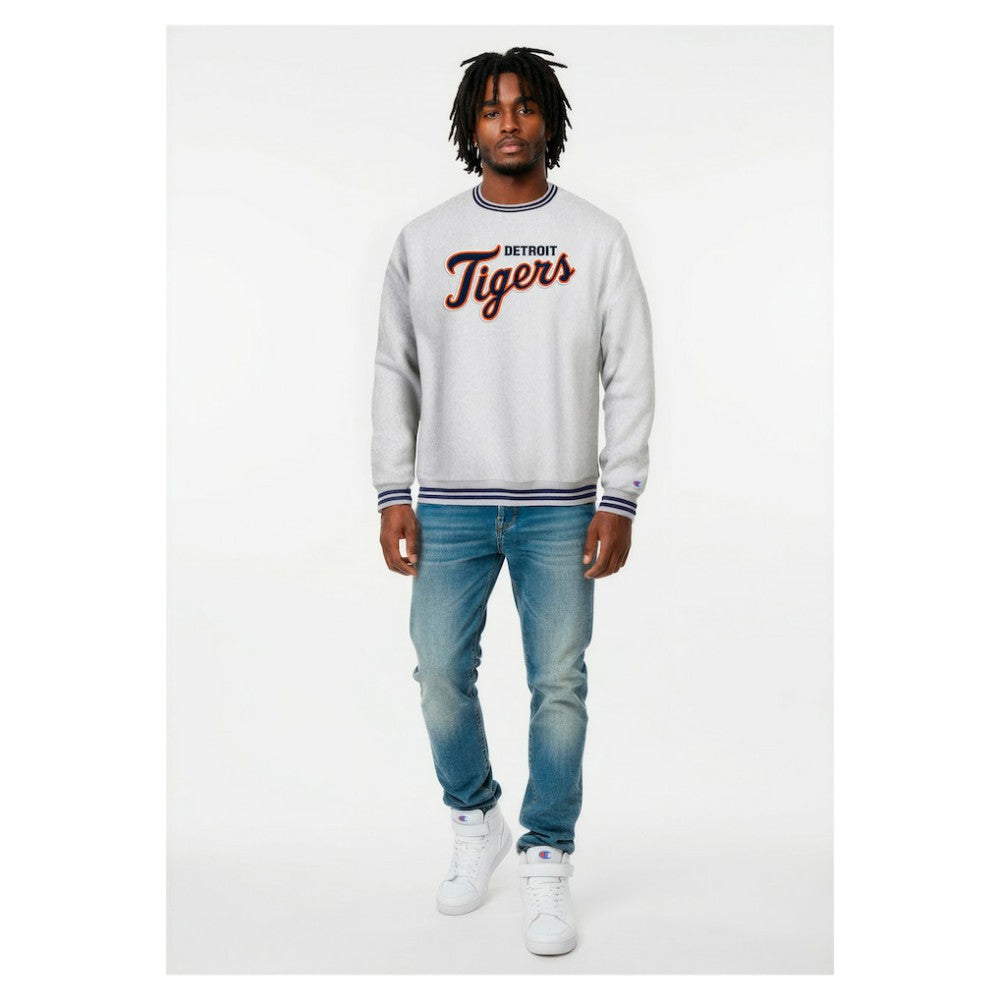 Detroit Tigers Champion Reverse Weave Sweatshirt - Heather Gray
