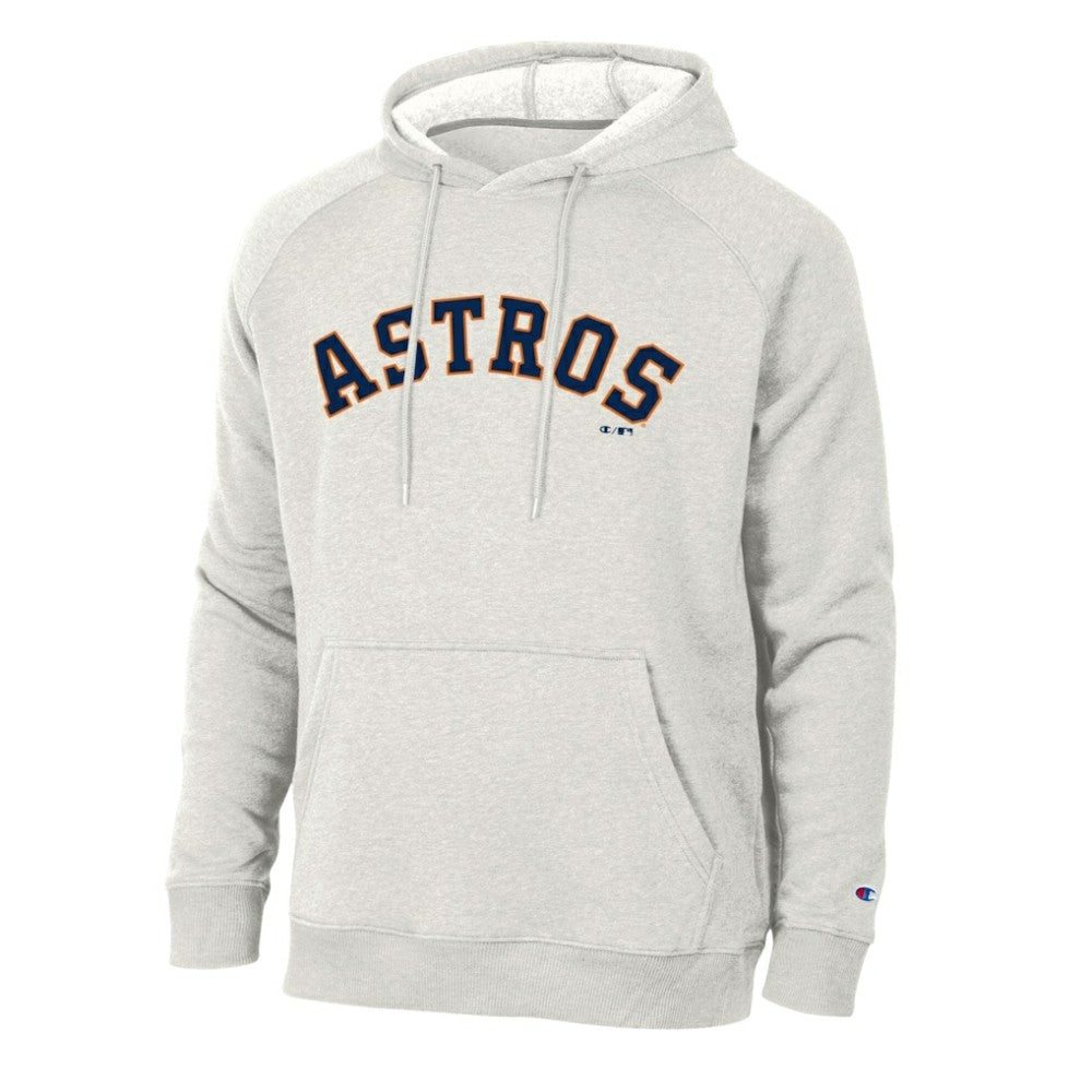 Houston Astros Champion Triumph Tri-Blend Raglan Hoodie - Heathered Core Ultra Light Grey