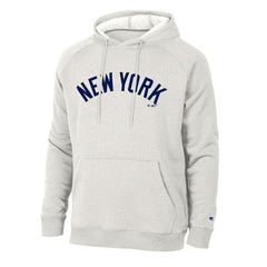 New York Yankees Champion Triumph Tri-Blend Raglan Hoodie - Heathered Core Ultra Light Grey