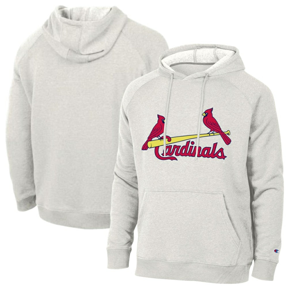 St. Louis Cardinals Champion Triumph Tri-Blend Raglan Hoodie - Heathered Core Ultra Light Grey