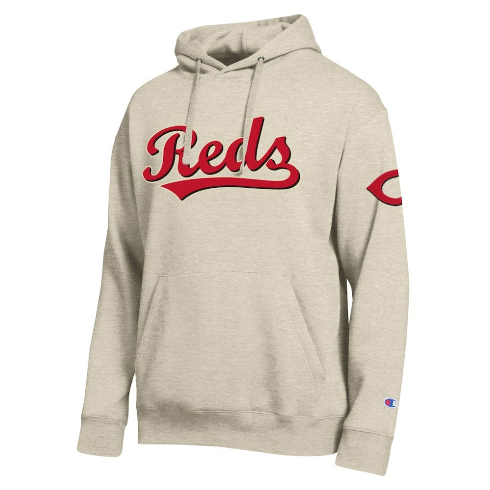 Cincinnati Reds Champion All Star Chenille Patch Hoodie - Oatmeal