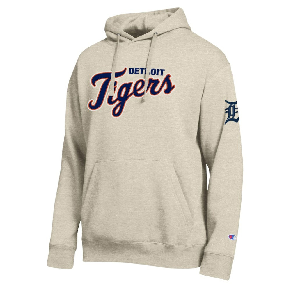 Detroit Tigers Champion All Star Chenille Patch Hoodie - Oatmeal
