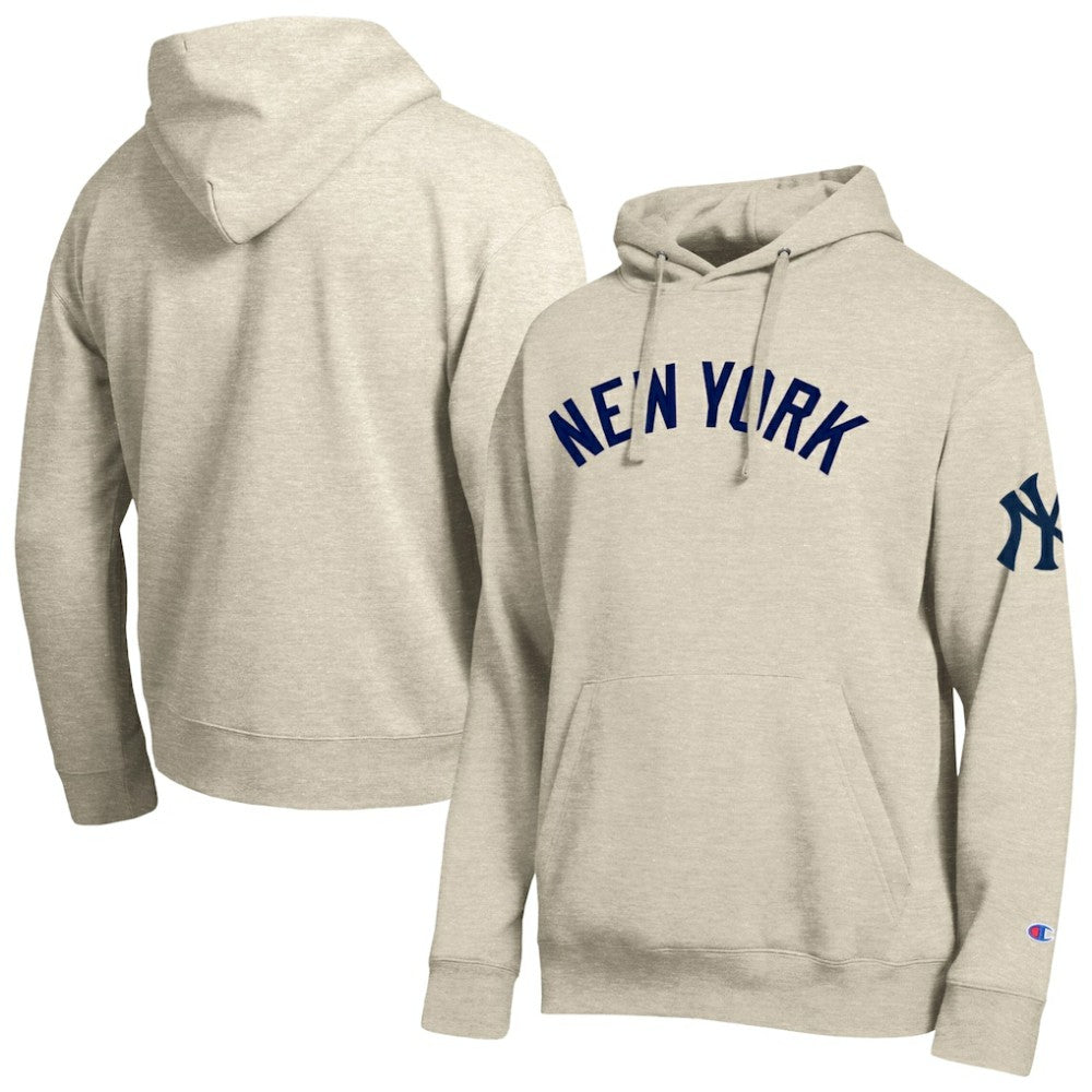 New York Yankees Champion All Star Chenille Patch Hoodie - Oatmeal