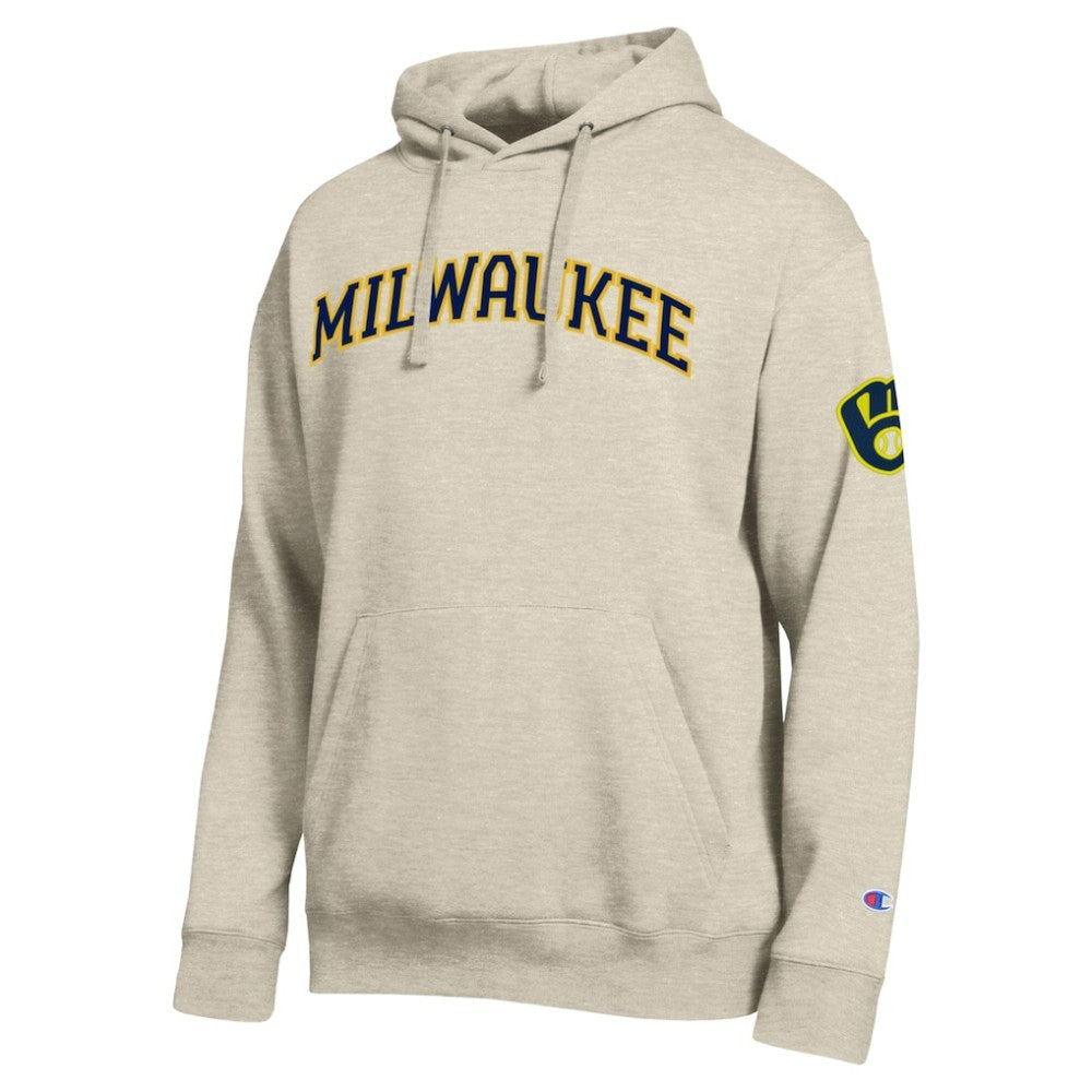 Milwaukee Brewers Champion All Star Chenille Patch Hoodie - Oatmeal