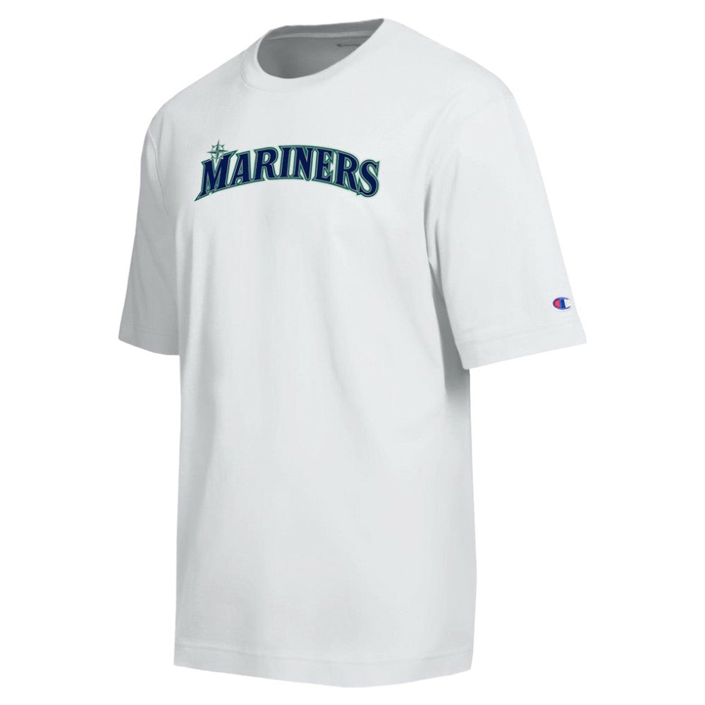 Seattle Mariners Champion All Star Arched Chenille Wordmark T-Shirt - White