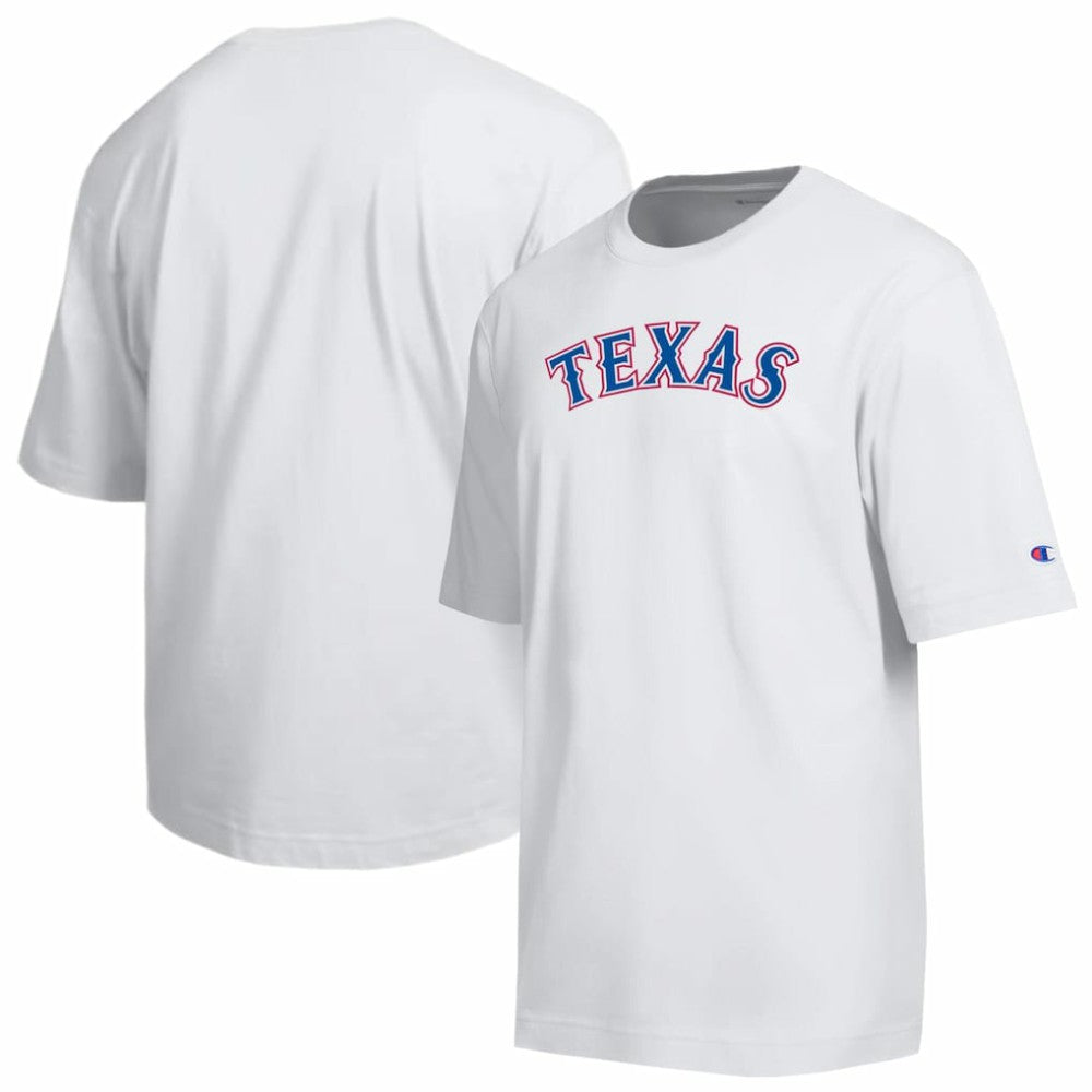 Texas Rangers Champion All Star Arched Chenille Wordmark T-Shirt - White