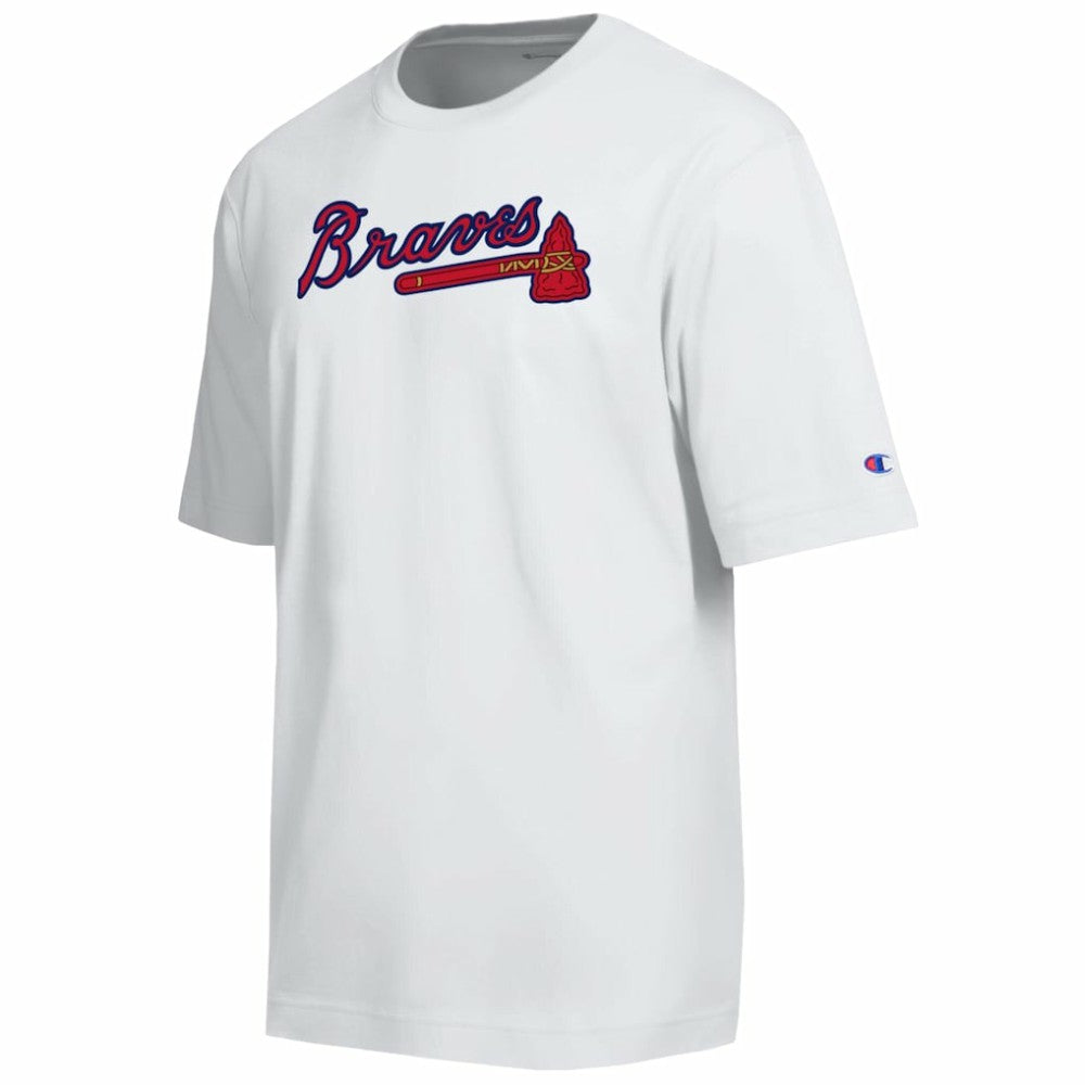 Atlanta Braves Champion All Star Arched Chenille Wordmark T-Shirt - White
