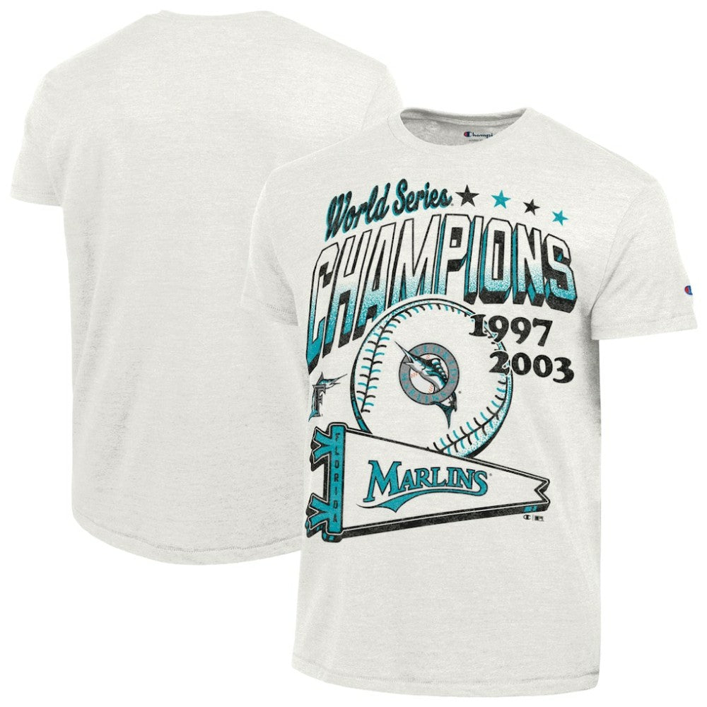 Miami Marlins Champion Winning Tradition Cooperstown Tri-Blend T-Shirt - White