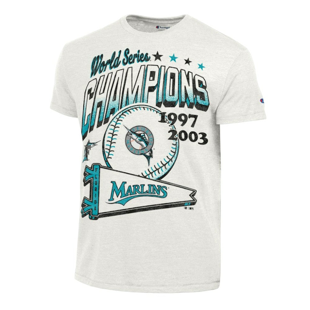 Miami Marlins Champion Winning Tradition Cooperstown Tri-Blend T-Shirt - White