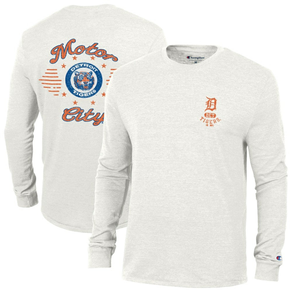 Detroit Tigers Champion Cooperstown Winning Tradition Tri-Blend Long Sleeve T-Shirt - White
