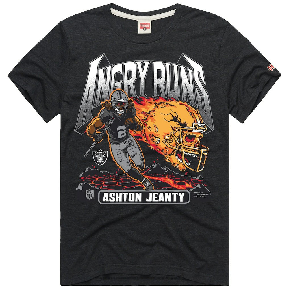 Ashton Jeanty Las Vegas Raiders Homage Unisex Angry Runs Player Graphic Tri-Blend T-Shirt - Charcoal online