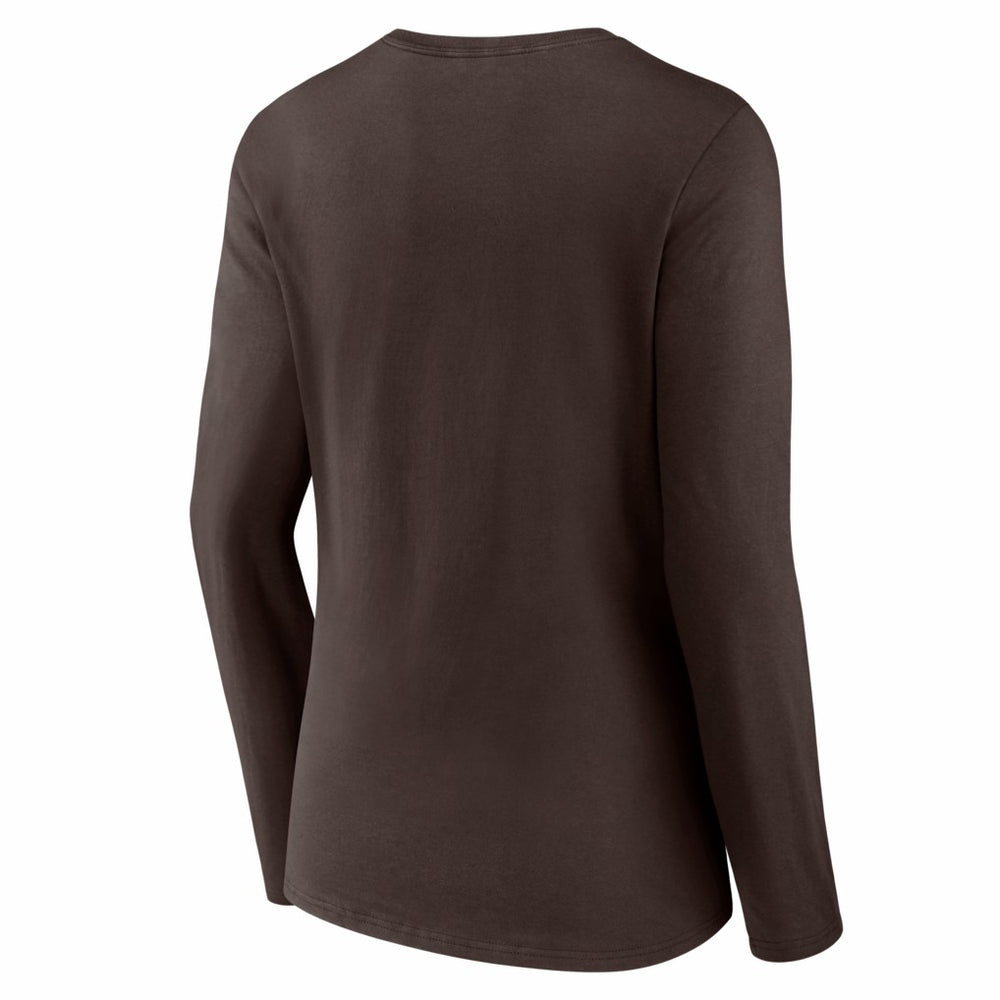 Cleveland Browns Women's Hustle Long Sleeve V-Neck T-Shirt - Brown sale