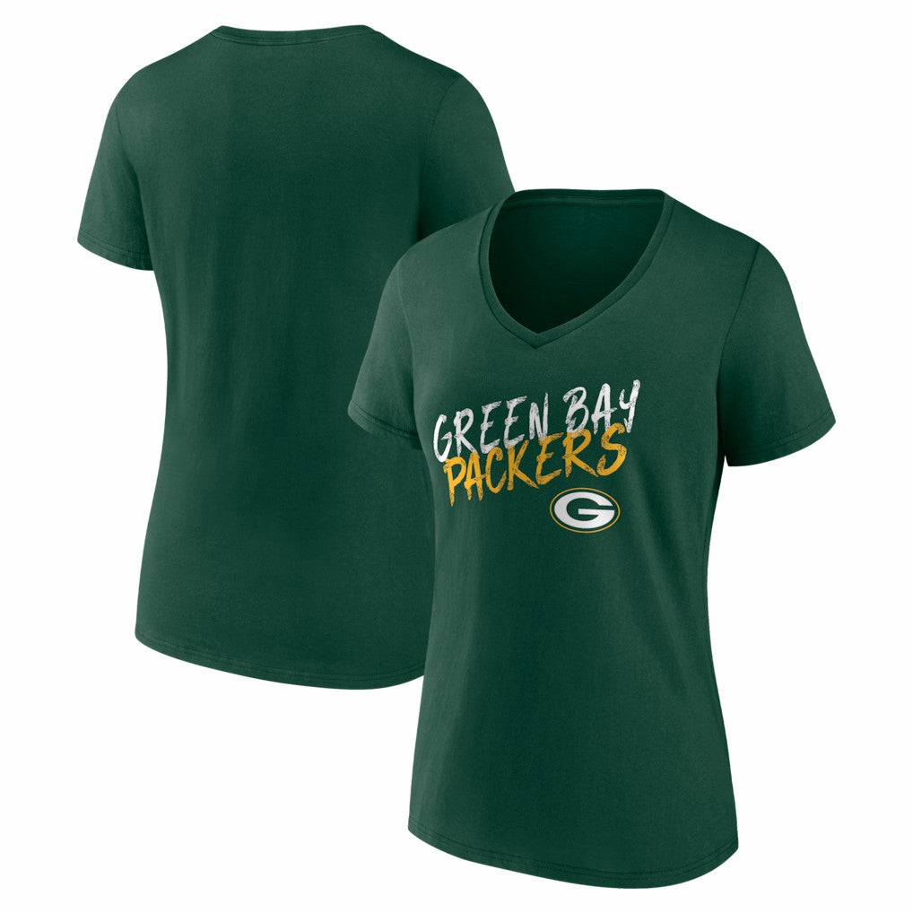 Green Bay Packers Women's Hustle V-Neck T-Shirt - Green discount