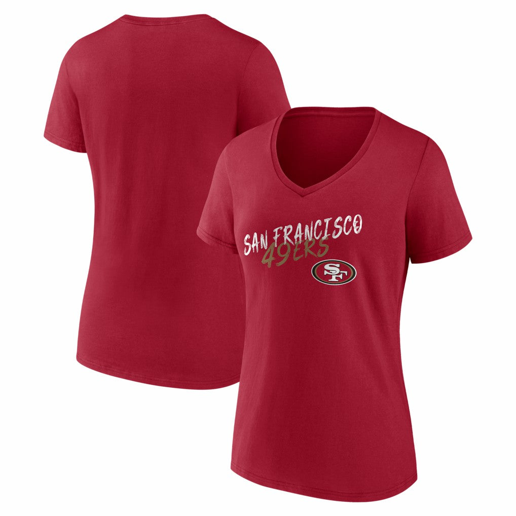 San Francisco 49ers Women's Hustle V-Neck T-Shirt - Scarlet online