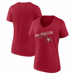 San Francisco 49ers Women's Hustle V-Neck T-Shirt - Scarlet online