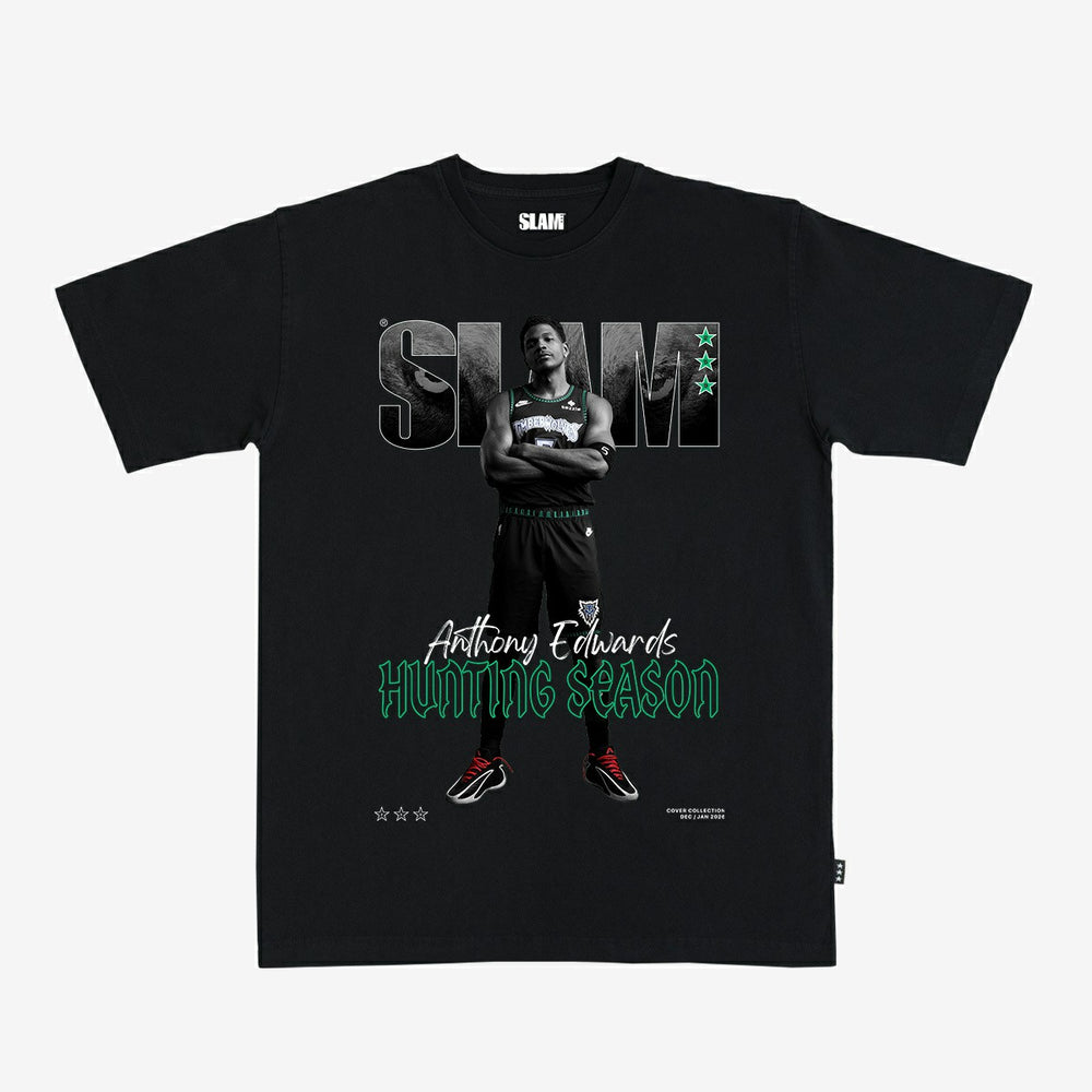 Anthony Edwards Minnesota Timberwolves Unisex SLAM Cover T-Shirt - Black for sale