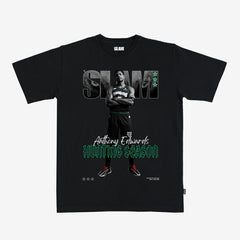 Anthony Edwards Minnesota Timberwolves Unisex SLAM Cover T-Shirt - Black for sale