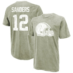 Shedeur Sanders Cleveland Browns Majestic Threads Mineral Wash Name & Number T-Shirt - Moss Green sale