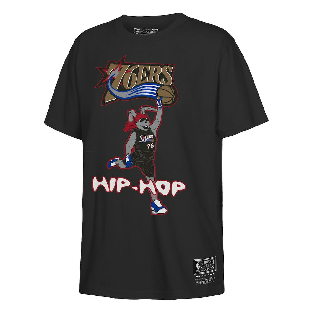 Philadelphia 76ers Youth Hip Hop T-Shirt - Black | Mitchell & Ness for sale