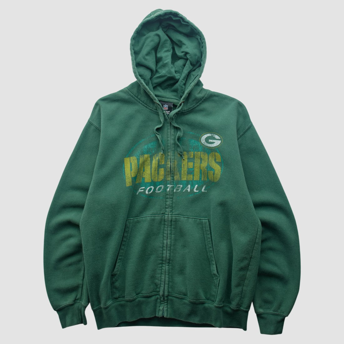 Green Bay Packers Team Edition Apparel 2010s Hooded Full Zip Sweatshirt - Green Vintage outlet