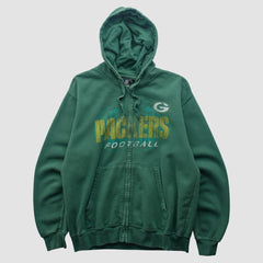 Green Bay Packers Team Edition Apparel 2010s Hooded Full Zip Sweatshirt - Green Vintage outlet
