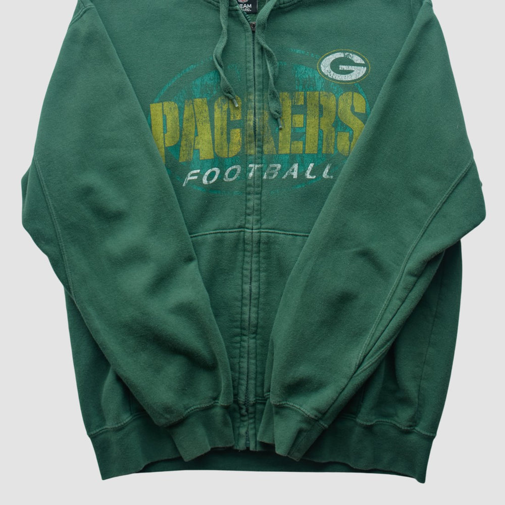 Green Bay Packers Team Edition Apparel 2010s Hooded Full Zip Sweatshirt - Green Vintage outlet