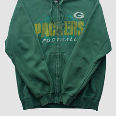 Green Bay Packers Team Edition Apparel 2010s Hooded Full Zip Sweatshirt - Green Vintage outlet