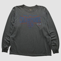 New York Giants Reebok 2008 Long Sleeve T-shirt - Charcoal Vintage outlet