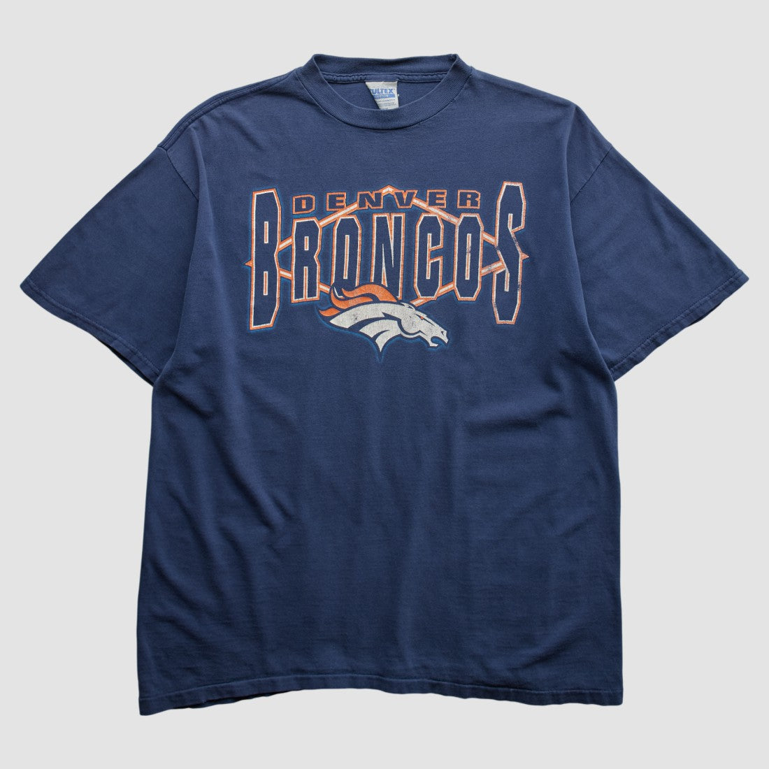Denver Broncos Tultex 90s T-shirt - Navy Vintage sale