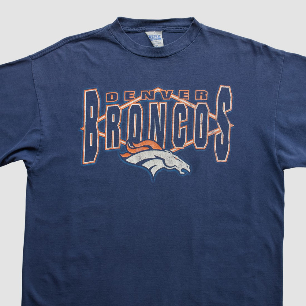 Denver Broncos Tultex 90s T-shirt - Navy Vintage sale