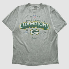 Green Bay Packers Reebok 2010 T-shirt - Heather Gray Vintage sale