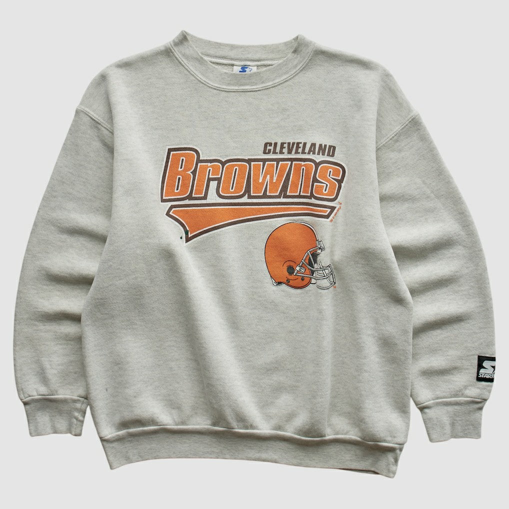 Cleveland Browns Starter 90s Pullover Sweatshirt - Heather Gray Vintage for sale