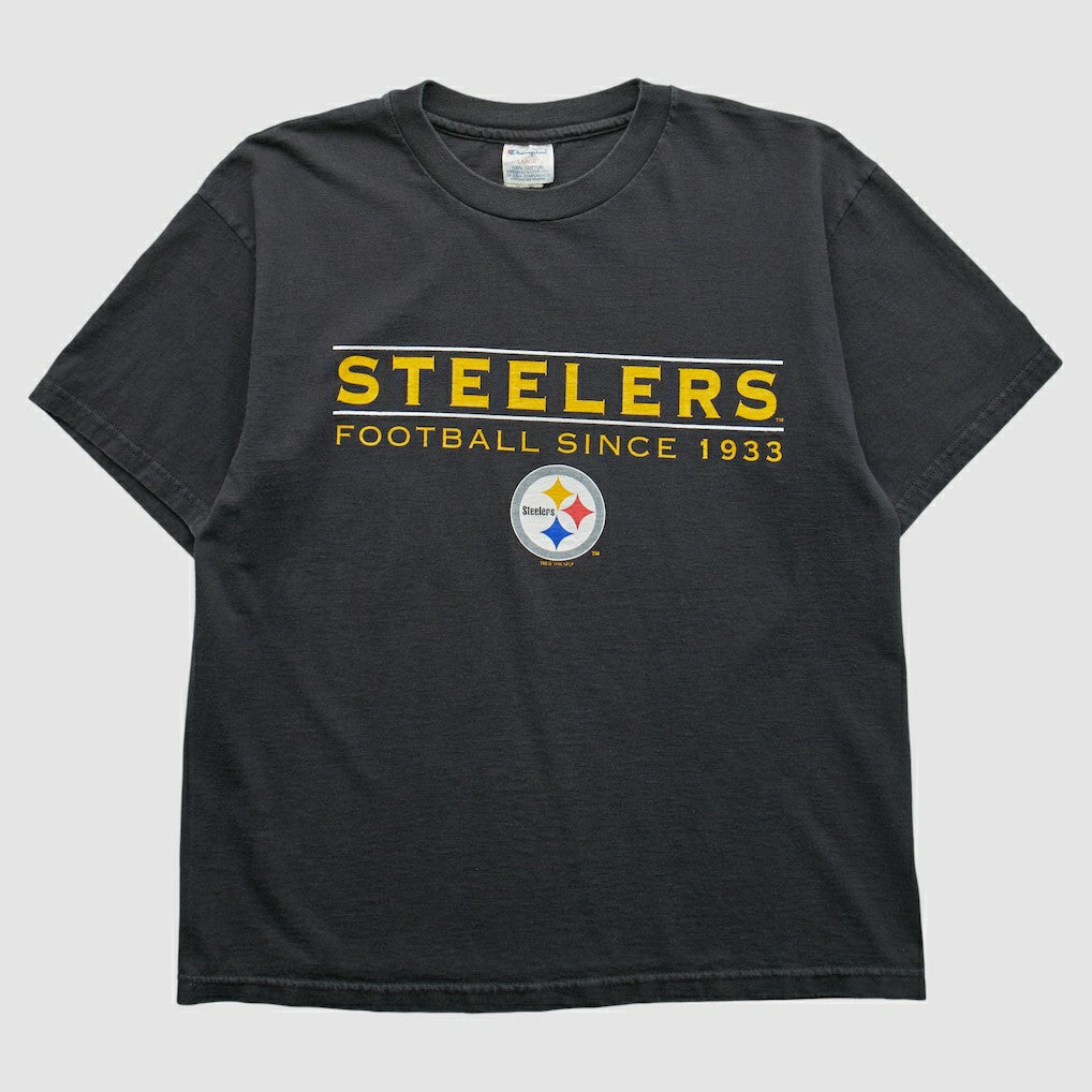 Pittsburgh Steelers Champion 1996 T-shirt - Black Vintage sale