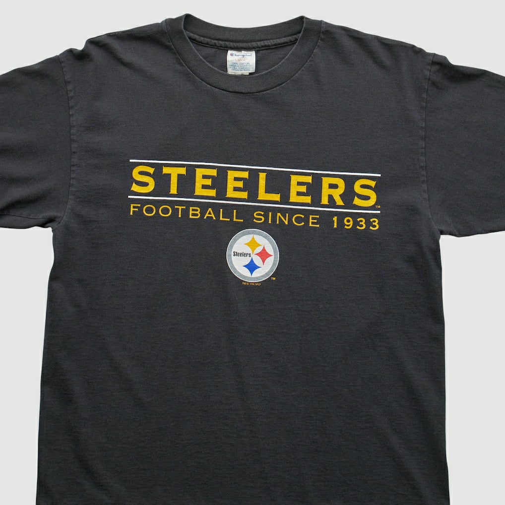 Pittsburgh Steelers Champion 1996 T-shirt - Black Vintage sale