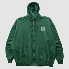 New York Jets NFL 2000s Hooded Full Zip Sweatshirt - Green Vintage outlet