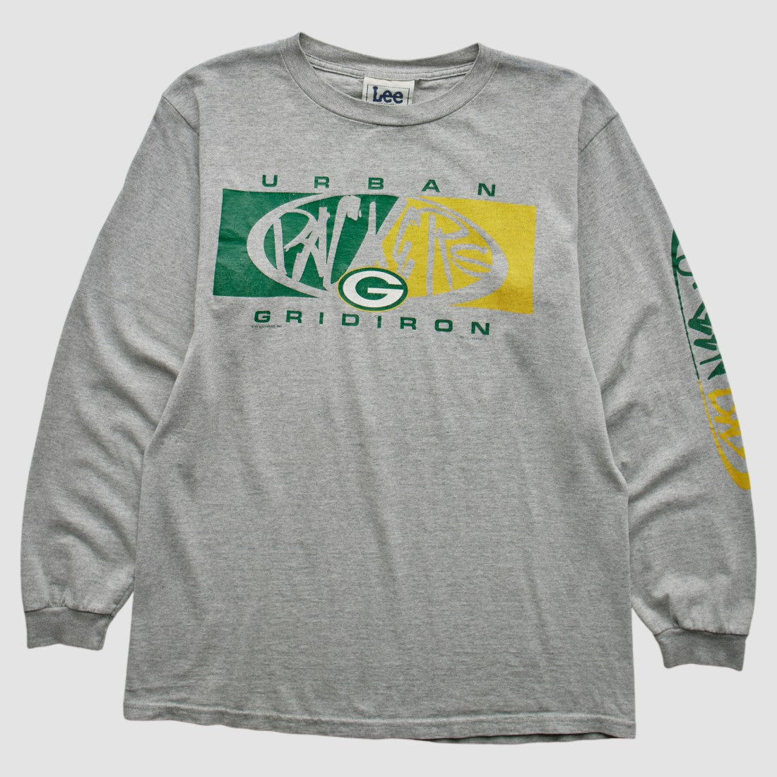 Green Bay Packers Lee Apparel 90s Long Sleeve T-shirt - Heather Gray Vintage sale