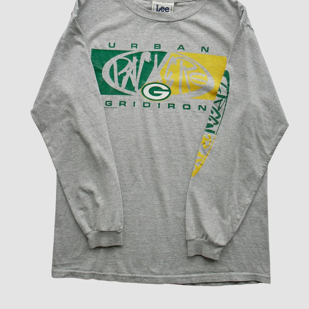 Green Bay Packers Lee Apparel 90s Long Sleeve T-shirt - Heather Gray Vintage sale