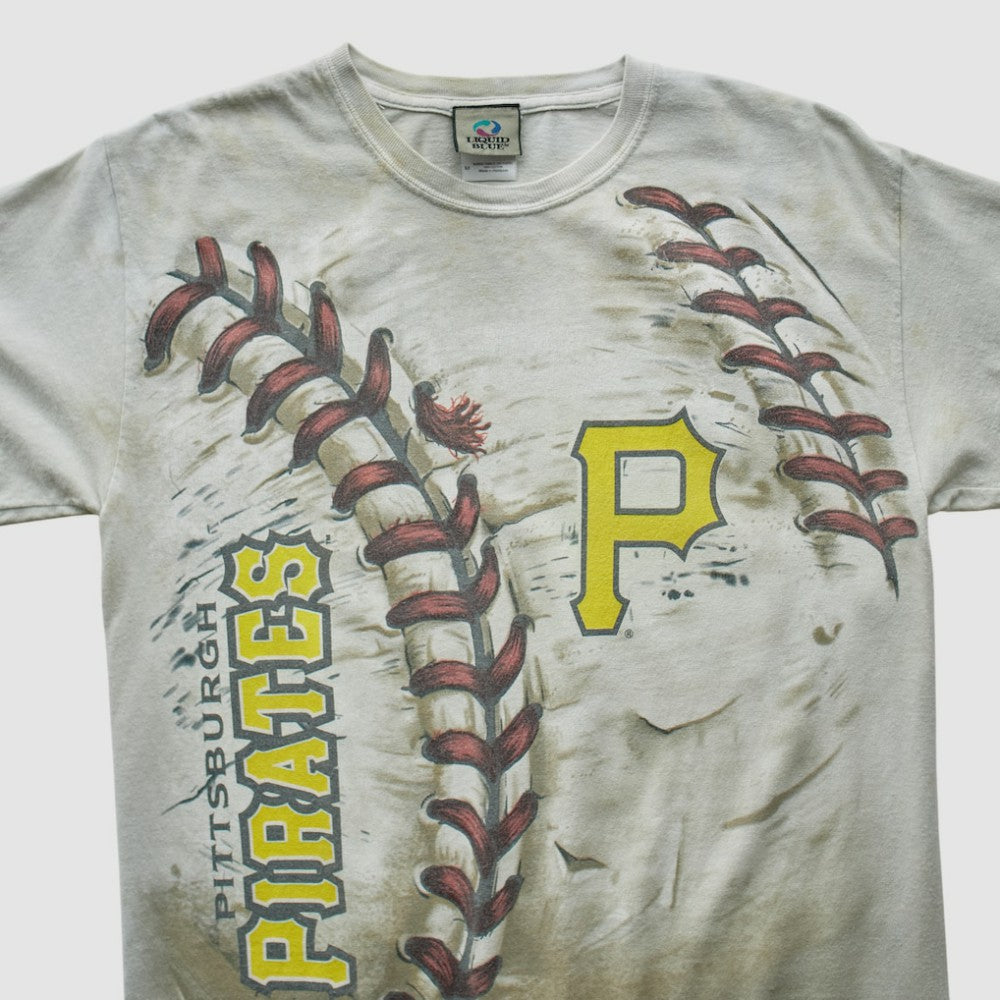 Pittsburgh Pirates Liquid Blue 2000s T-shirt - White Vintage