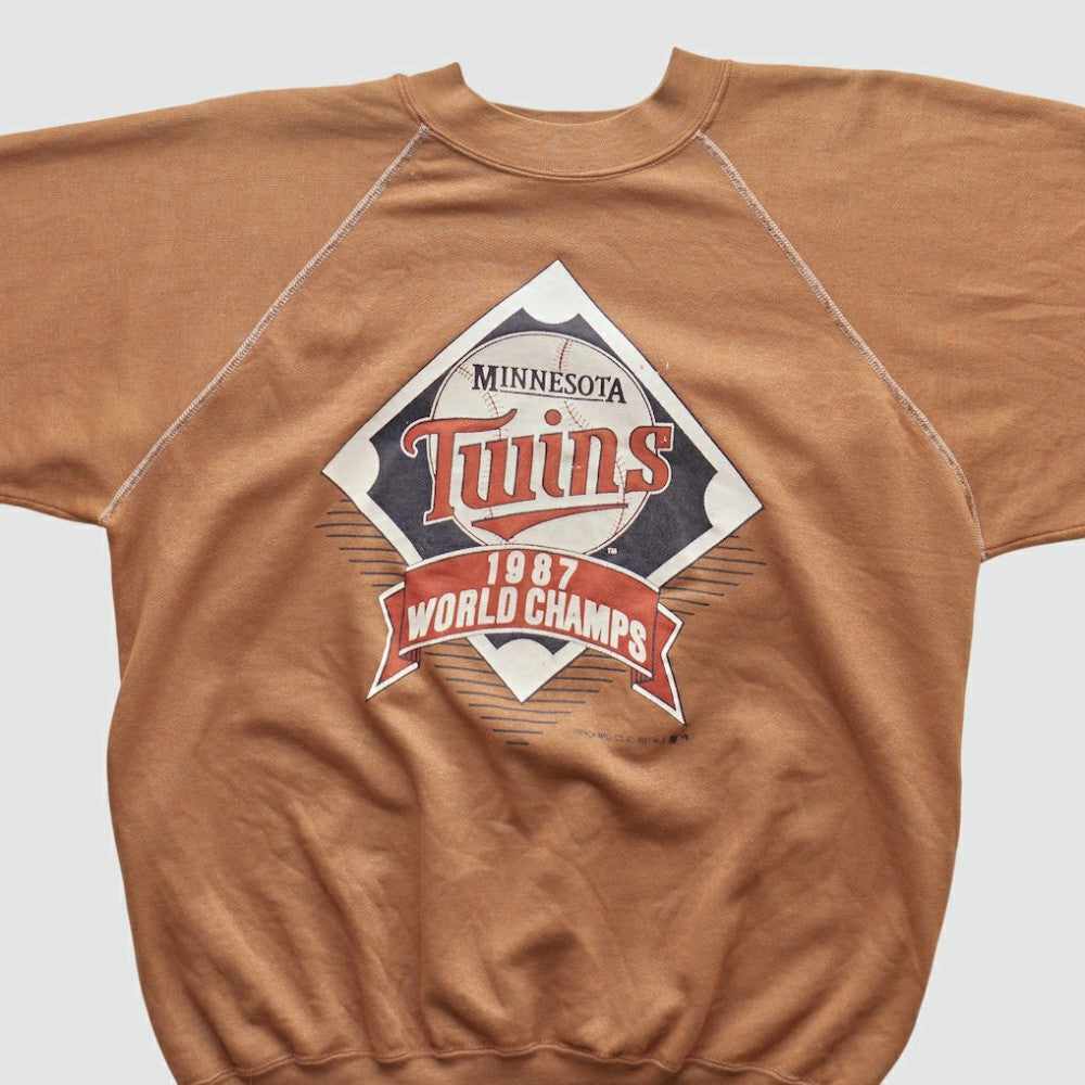 Minnesota Twins Trench 1987 Pullover Sweatshirt - Tan Vintage
