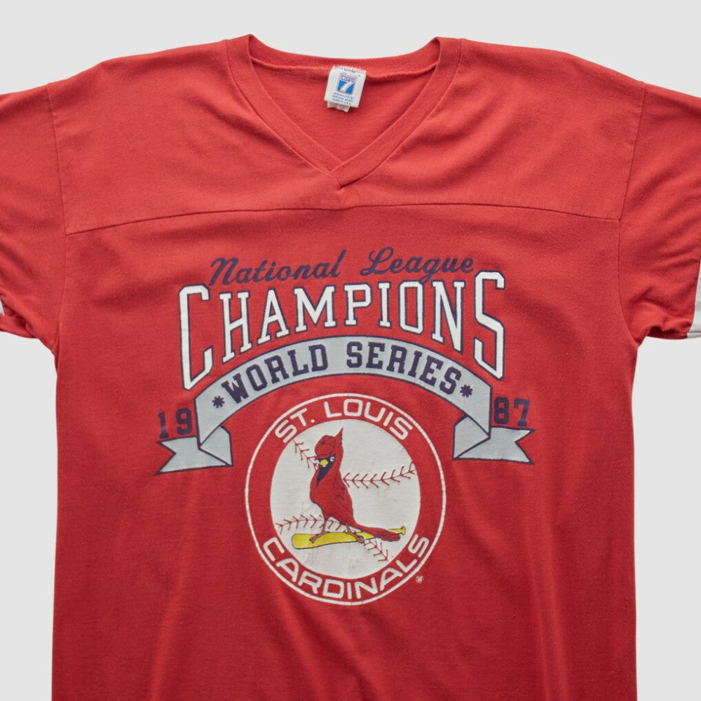 St. Louis Cardinals Logo Athletic 1987 T-shirt - Red Vintage