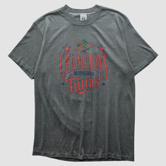 Minnesota Twins Logo 7 1987 T-shirt - Dark Heather Gray Vintage