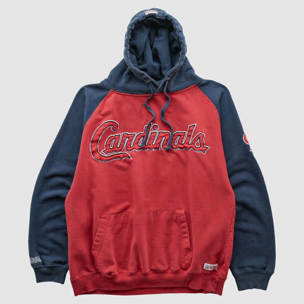 St. Louis Cardinals Stitches 2000s Hooded Pullover Sweatshirt - Red Vintage