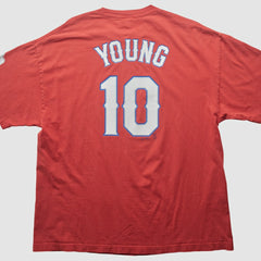 Texas Rangers Majestic 2000s T-shirt - Red Vintage