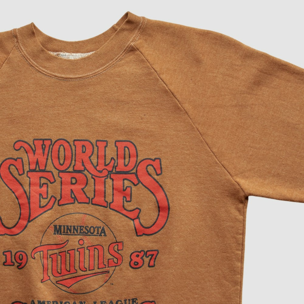 Minnesota Twins Fun Fleece 1987 Pullover Sweatshirt - Brown Vintage