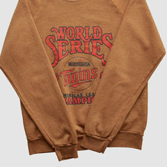 Minnesota Twins Fun Fleece 1987 Pullover Sweatshirt - Brown Vintage