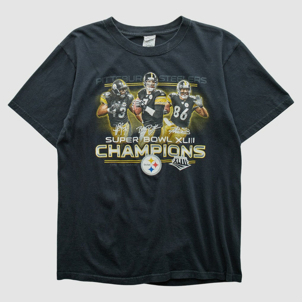 Pittsburgh Steelers Anvil 2009 T-shirt - Black Vintage online